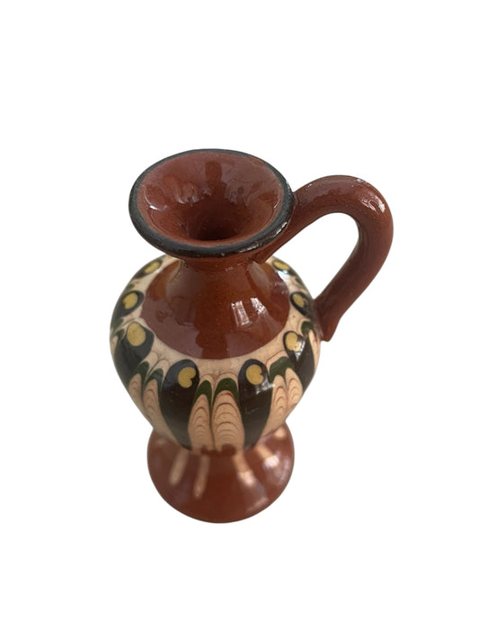 Vintage Bulgarian Troyan Pottery Miniature Urn