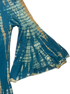 Blue & Brown tie dye bell sleeve top