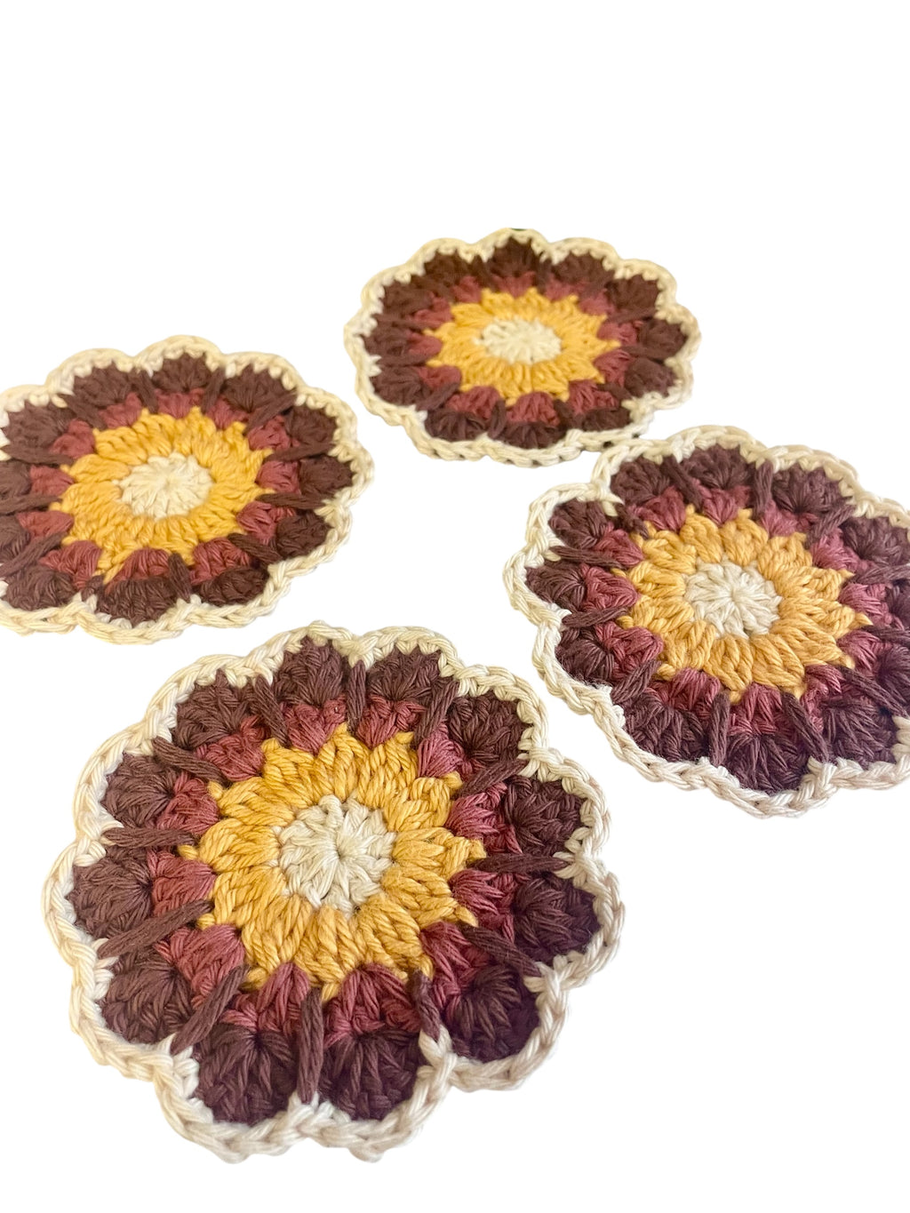 Crochet Retro Flower Coasters