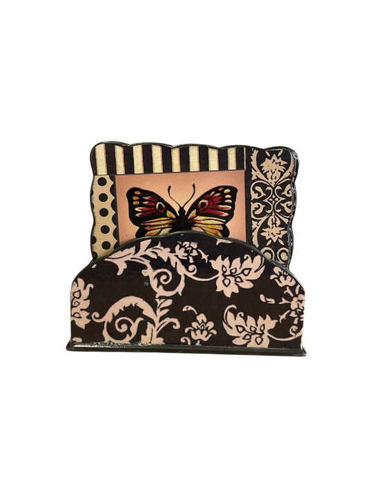 Lacquered Butterfly Coasters with Stand - Set of 4