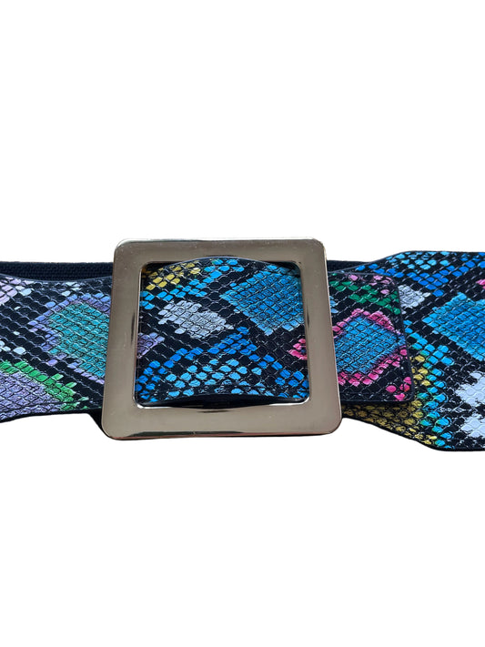 Multicolour Snake Skin Pattern Corset Belt