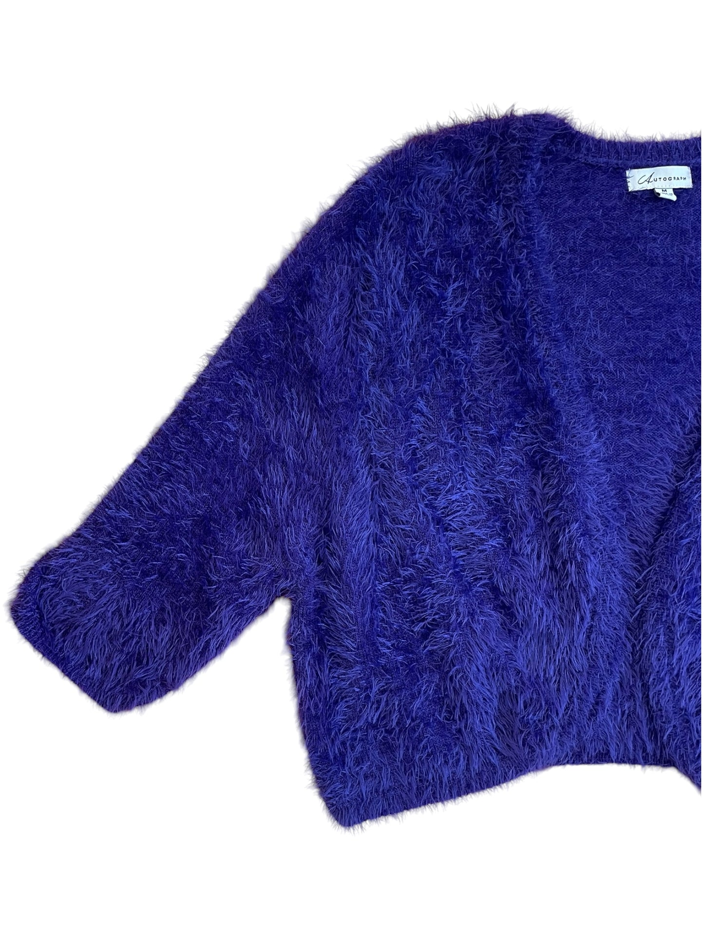 Purple Fluffy 1/2 sleeve Cropped Bolero