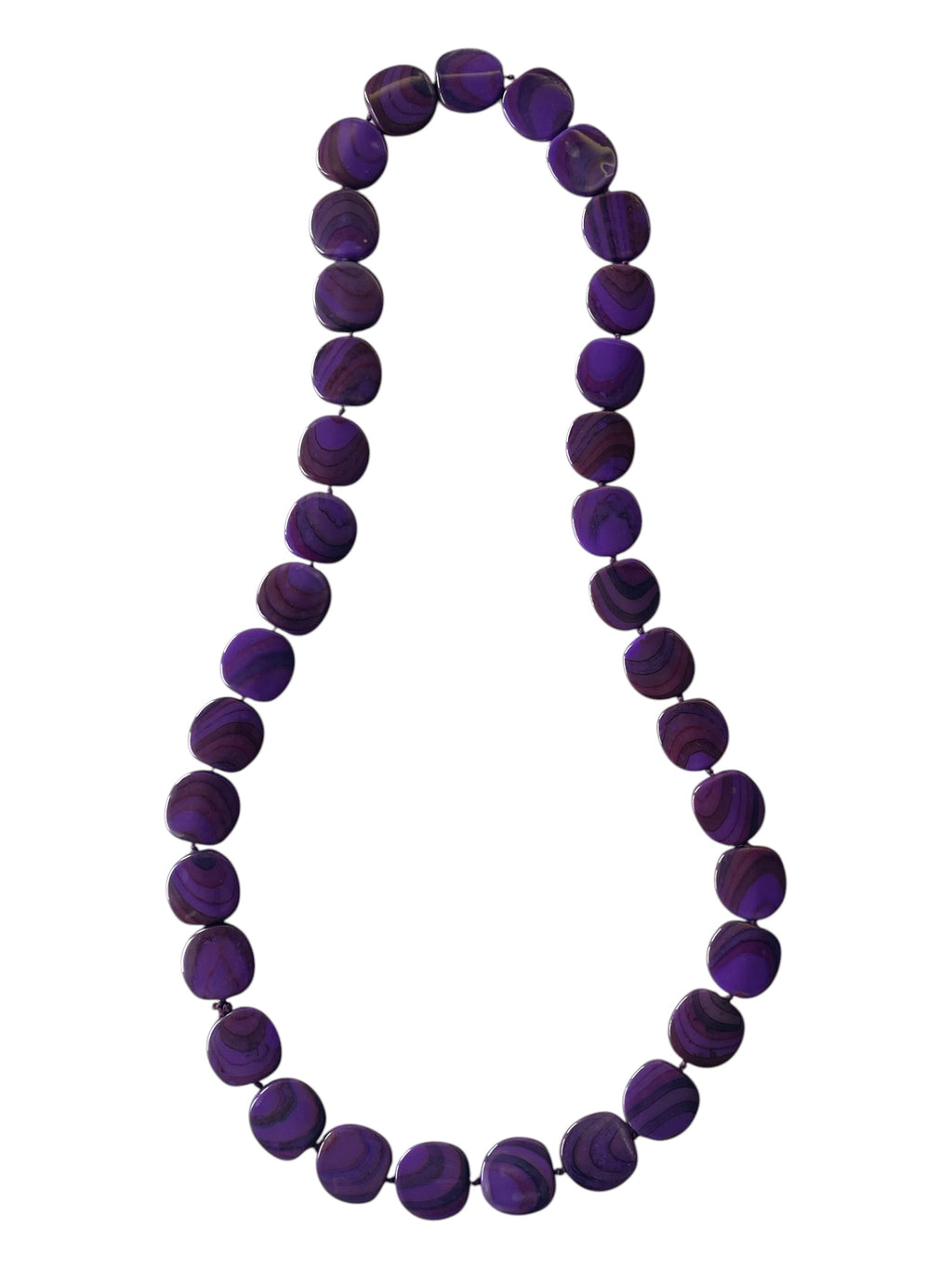 Purple Acrylic Bead Long Necklace