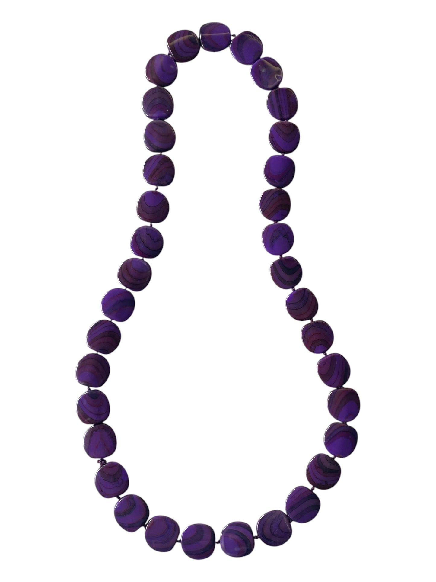 Purple Acrylic Bead Long Necklace
