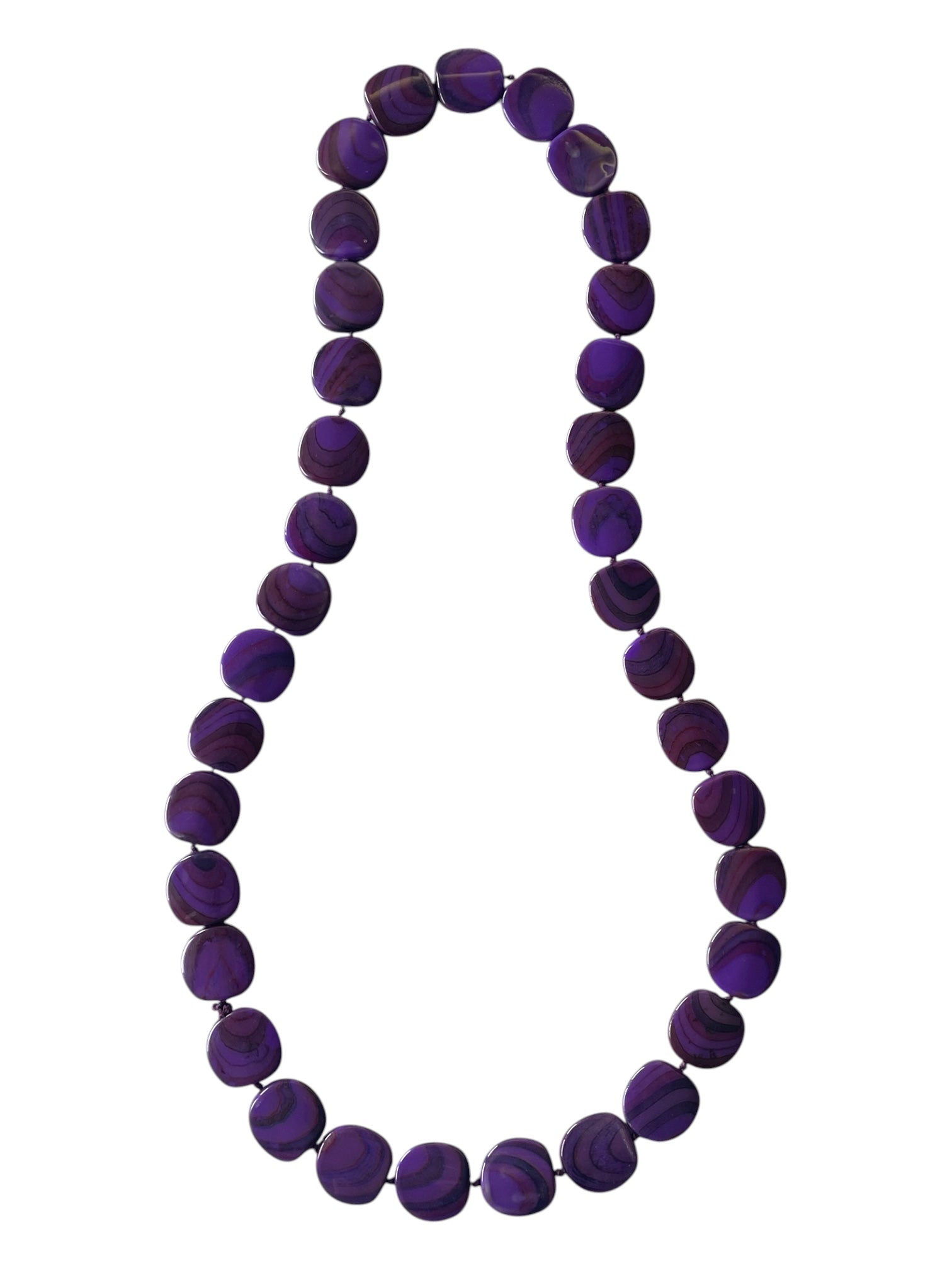 Purple Acrylic Bead Long Necklace