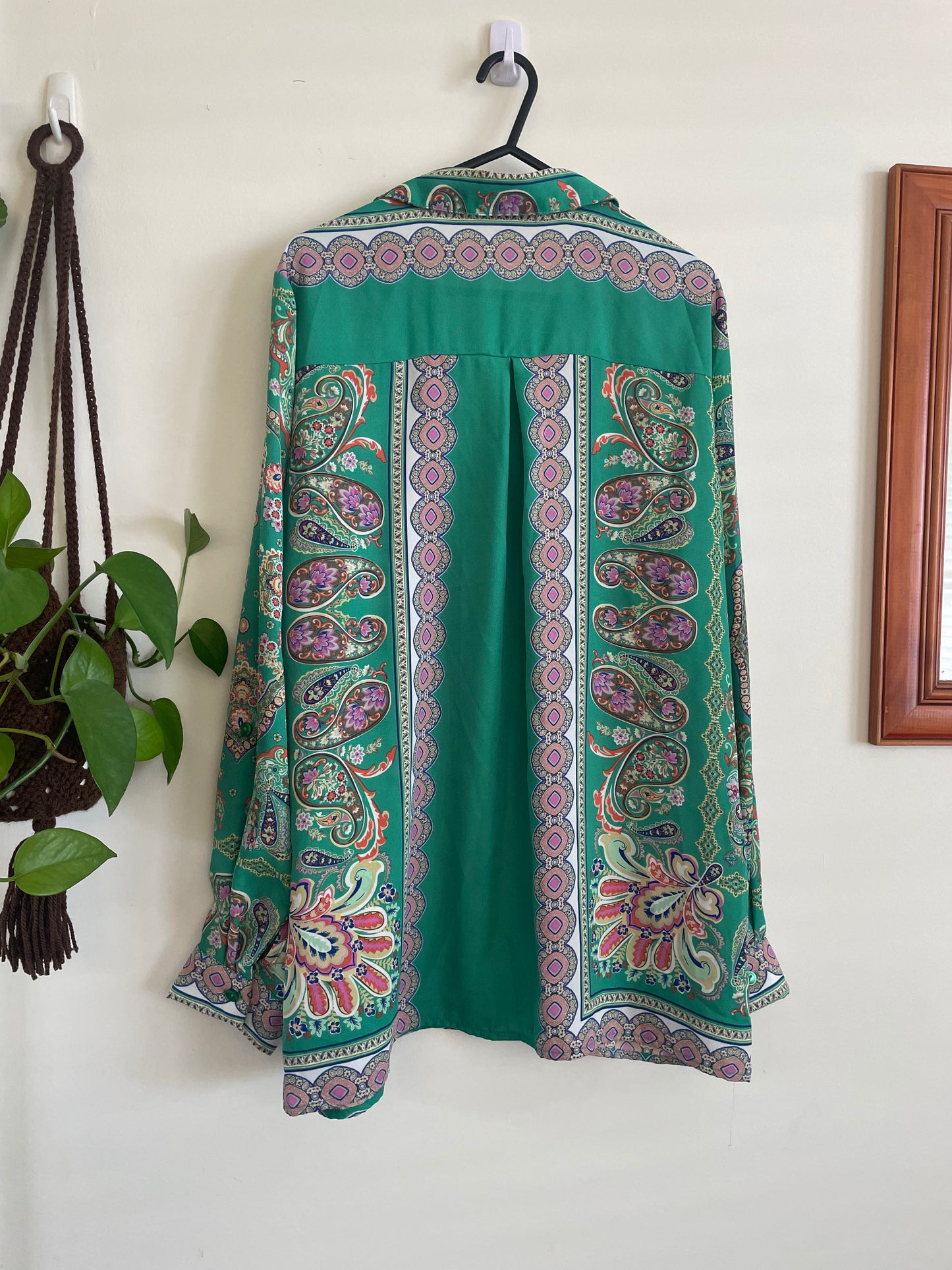 Retro Paisley Button up Blouse Sz 12