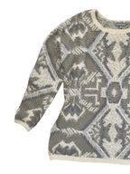 Geometric Textured Knit Grey Tonal Jumper
