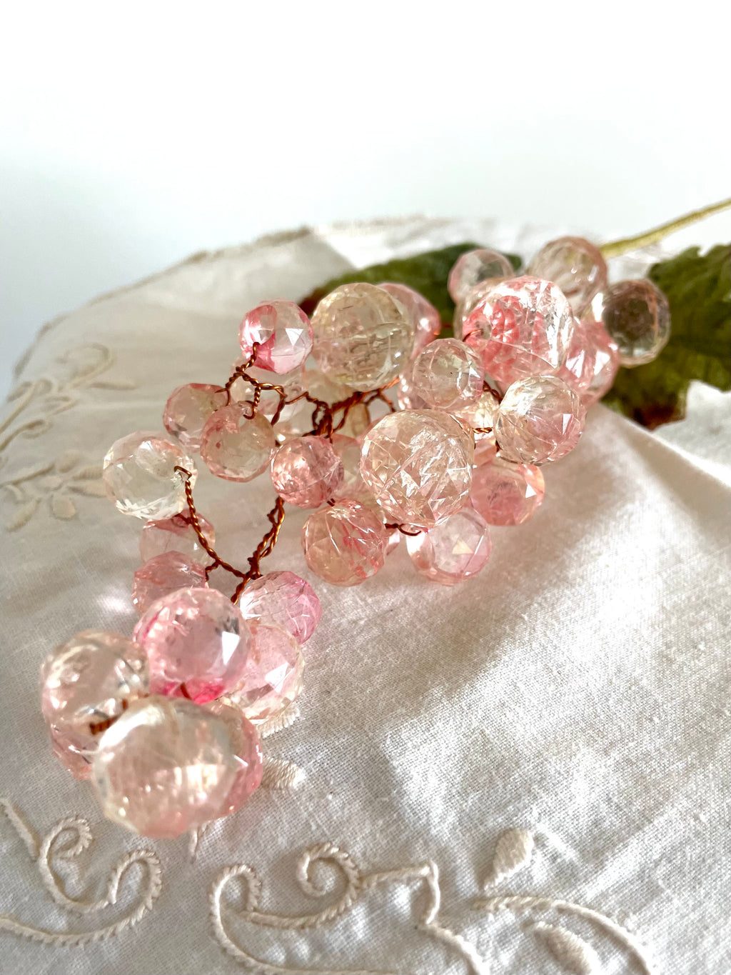 Vintage Lucite Pink Grape Cluster – 1960s
