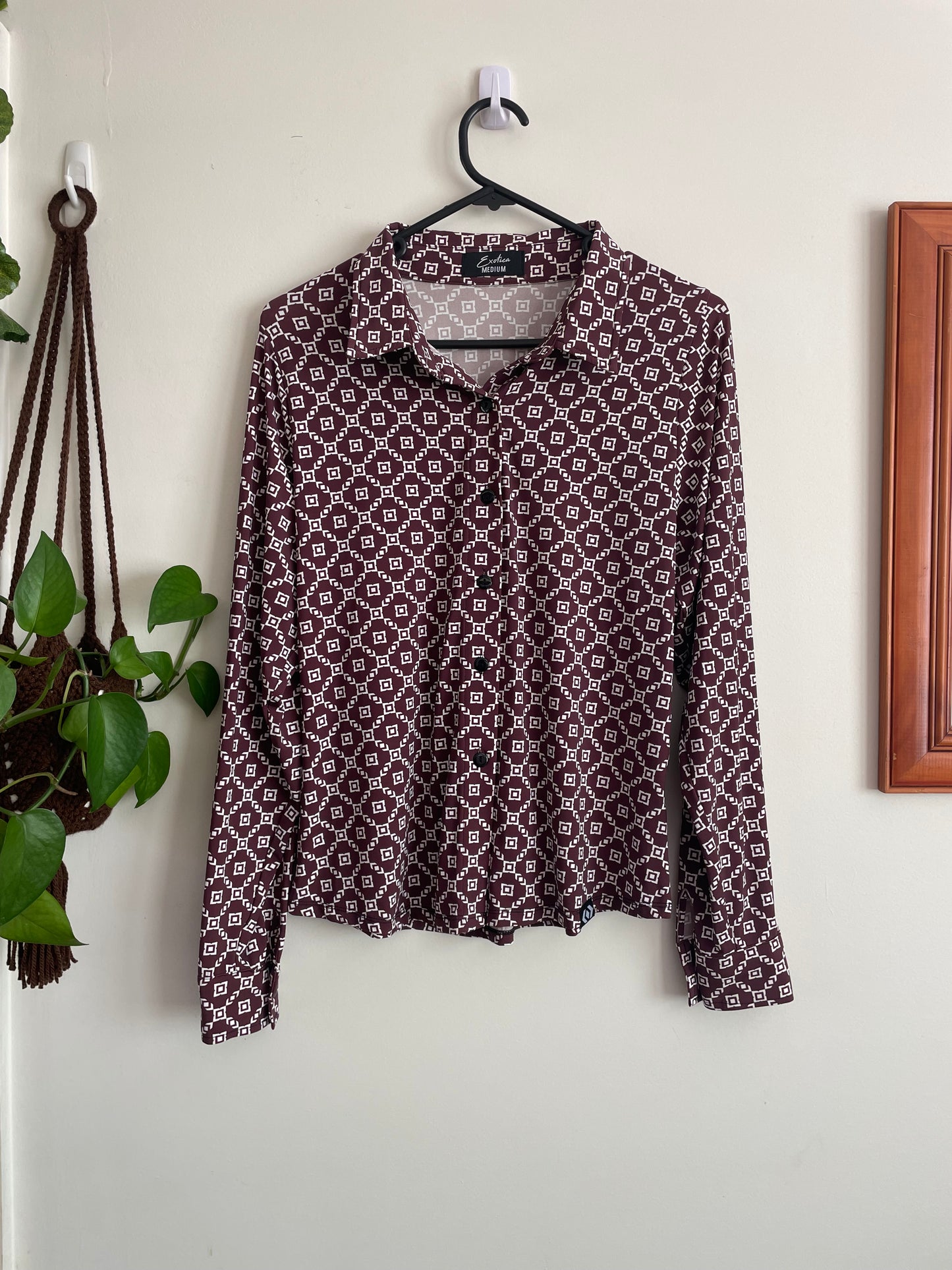 Retro Geometric Pattern Long Sleeve Shirt