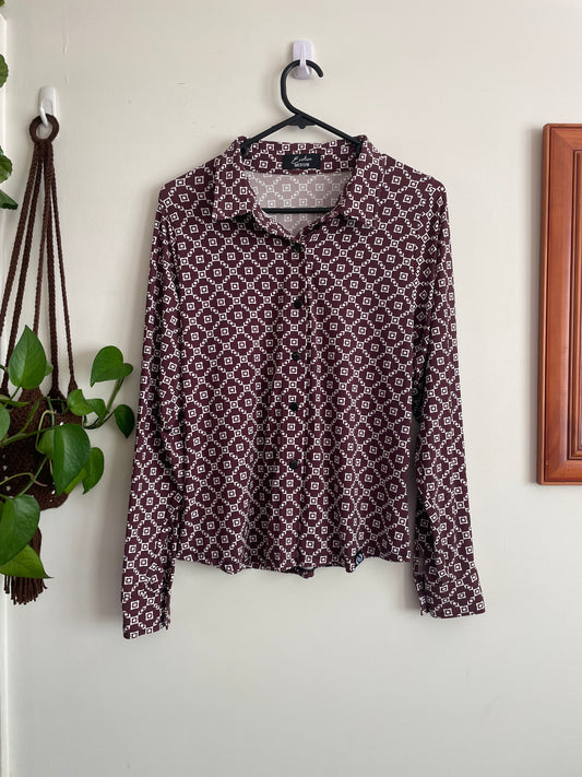 Retro Geometric Pattern Long Sleeve Shirt