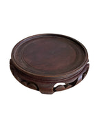 VTG Ornate carved dark hardwood vase stand