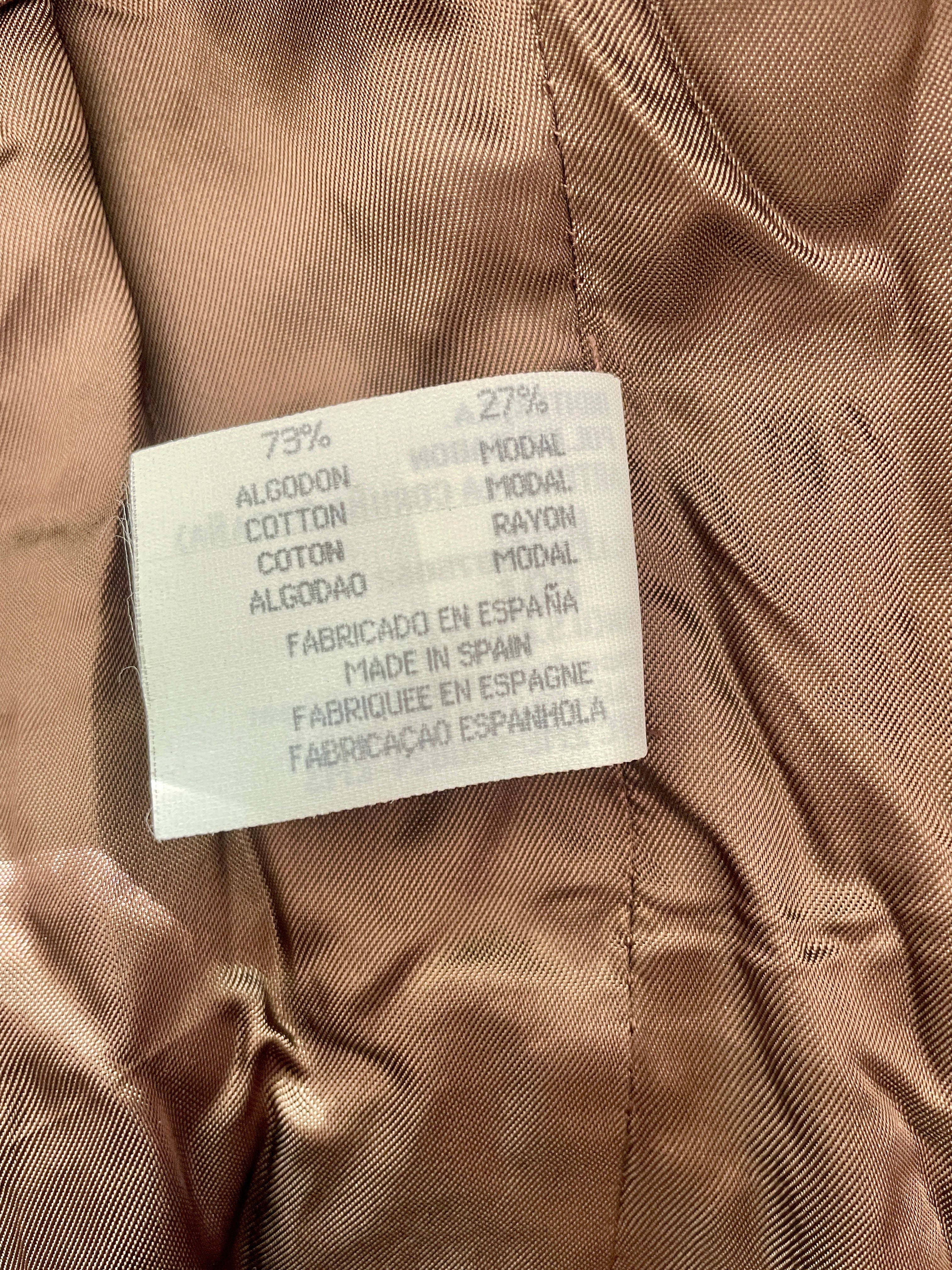 Vintage 90s N&B Classic Brown Velvet Blazer (Made in Spain) - Size AU 12