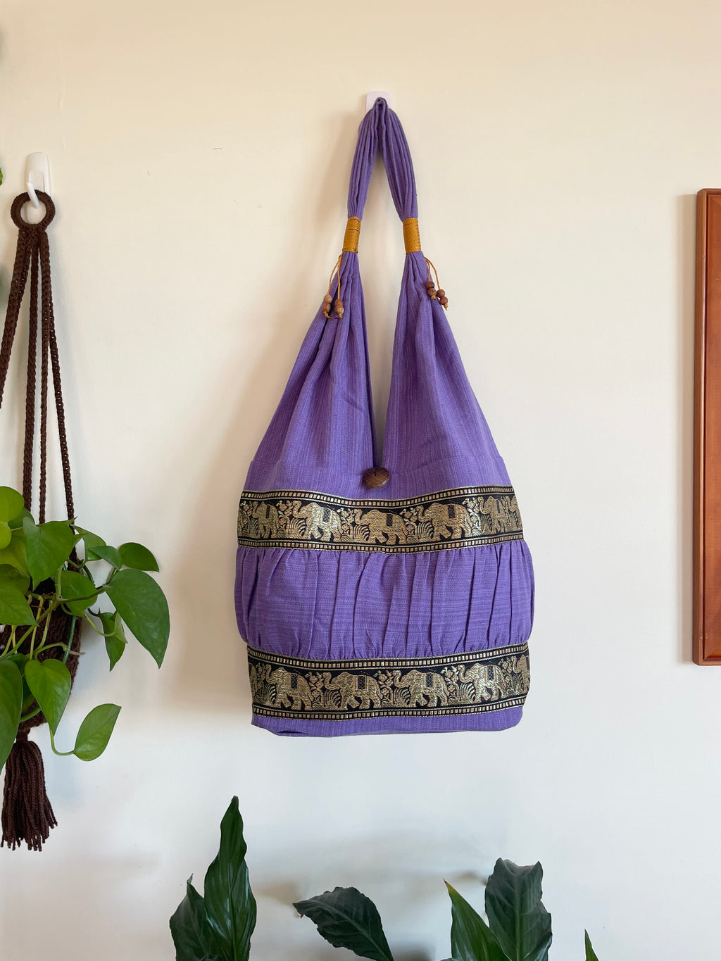 Hobo Style Elephant Cotton Bag