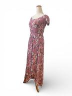 Pre-Loved Pink Floral off shoulder dress - Sz 8