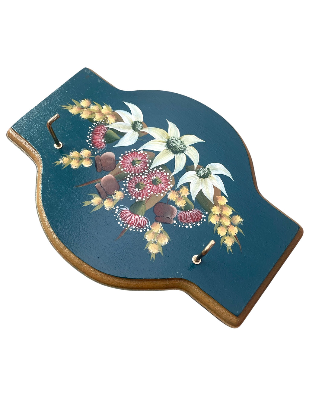 Handpainted Australiana Flower Key Holder