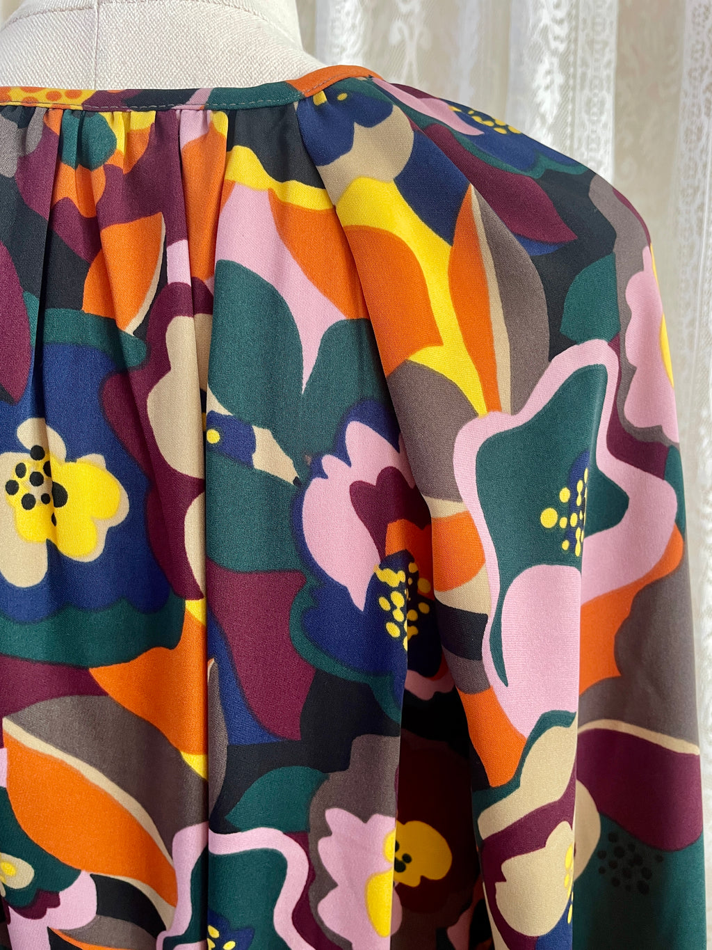 Tu Women Abstract Floral Midi Dress – Button Down Kimono Duster - Sz 12