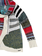 Multicolour Zip up Asymmetrical Cardigan - Sz XL