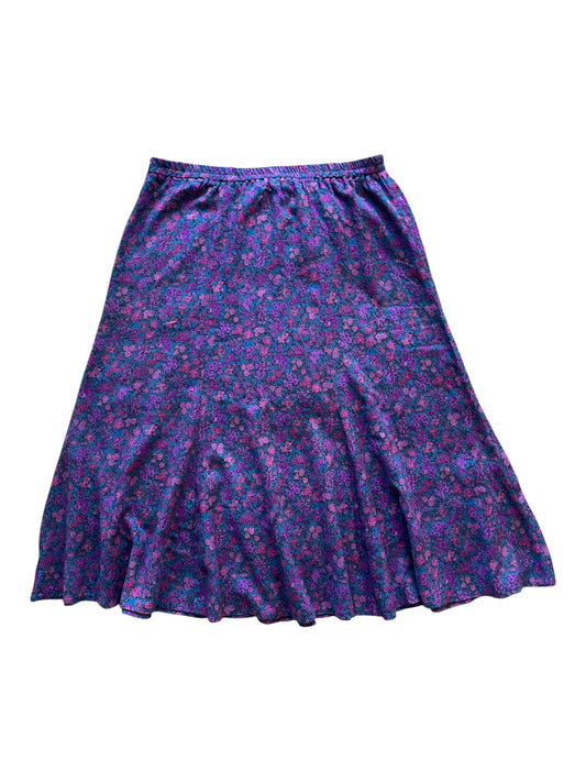 Purple Floral Vintage Maxi Skirt