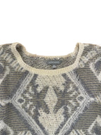 Geometric Textured Knit Grey Tonal Jumper