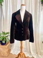 Vintage 90s N&B Classic Brown Velvet Blazer (Made in Spain) - Size AU 12