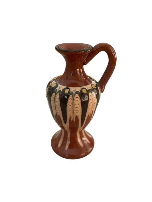 Vintage Bulgarian Troyan Pottery Miniature Urn