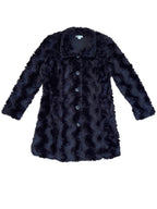 Black Faux Fur Coat with Button up front Sz 10