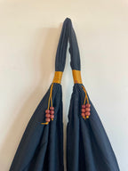 Hobo Style Sling Bag with Elephants and Embroidered Trim