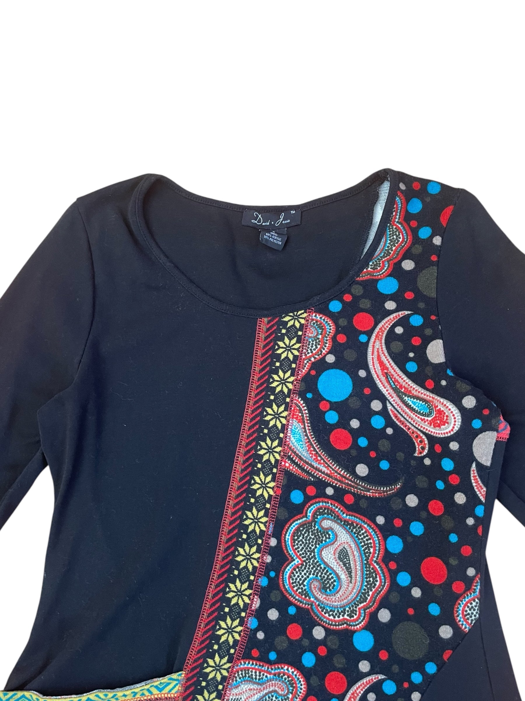 Bold pattern asymmetric mini dress/top