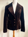 Vintage 90s N&B Classic Brown Velvet Blazer (Made in Spain) - Size AU 12