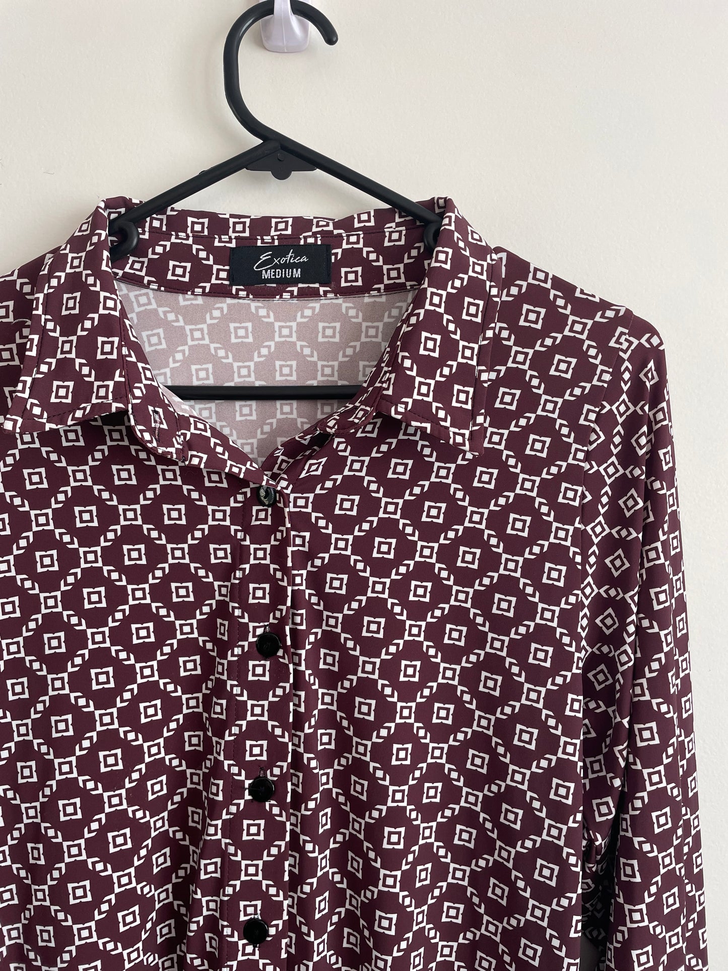 Retro Geometric Pattern Long Sleeve Shirt