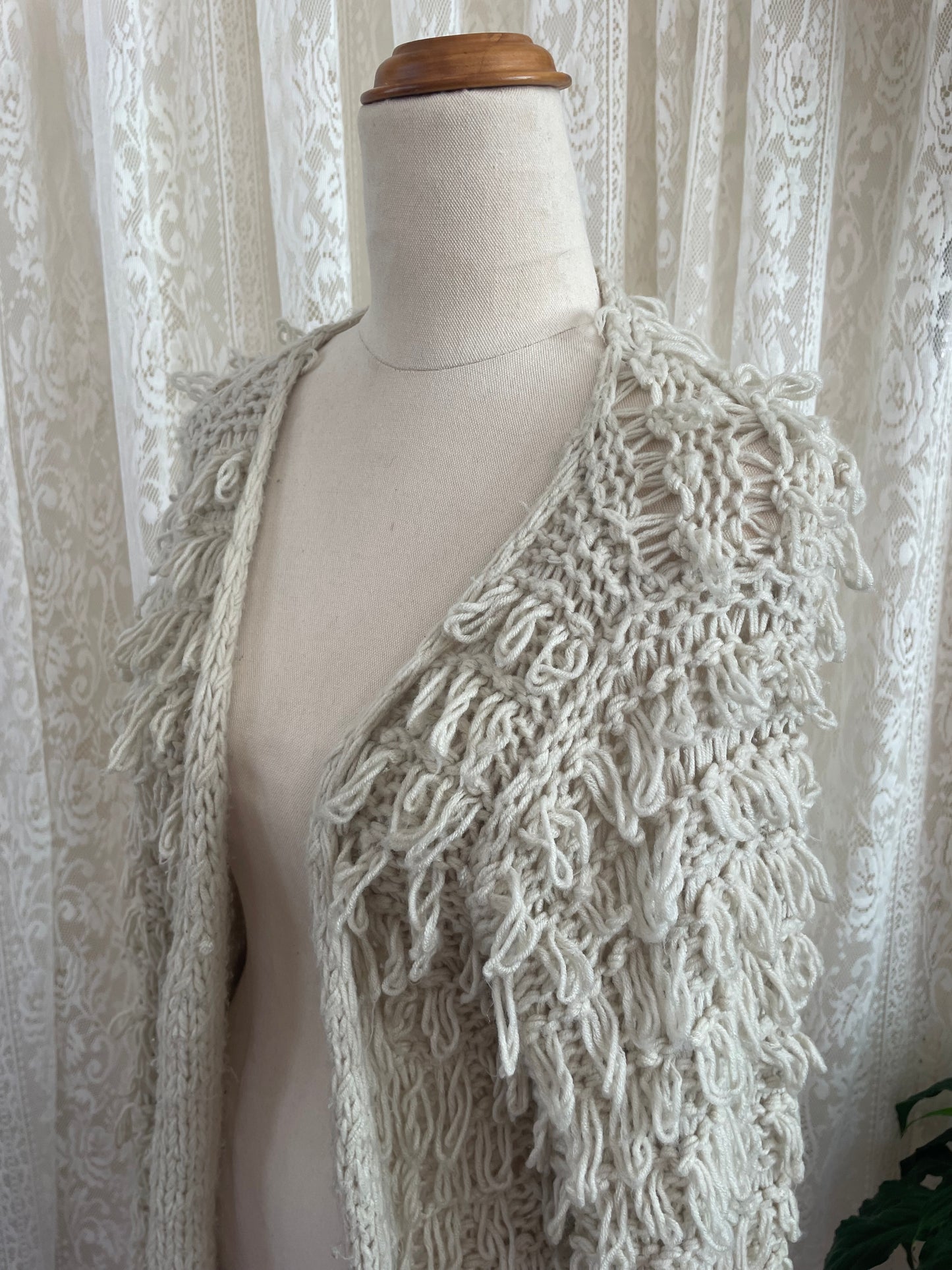 Loopy Mid Length Knit Cardigan
