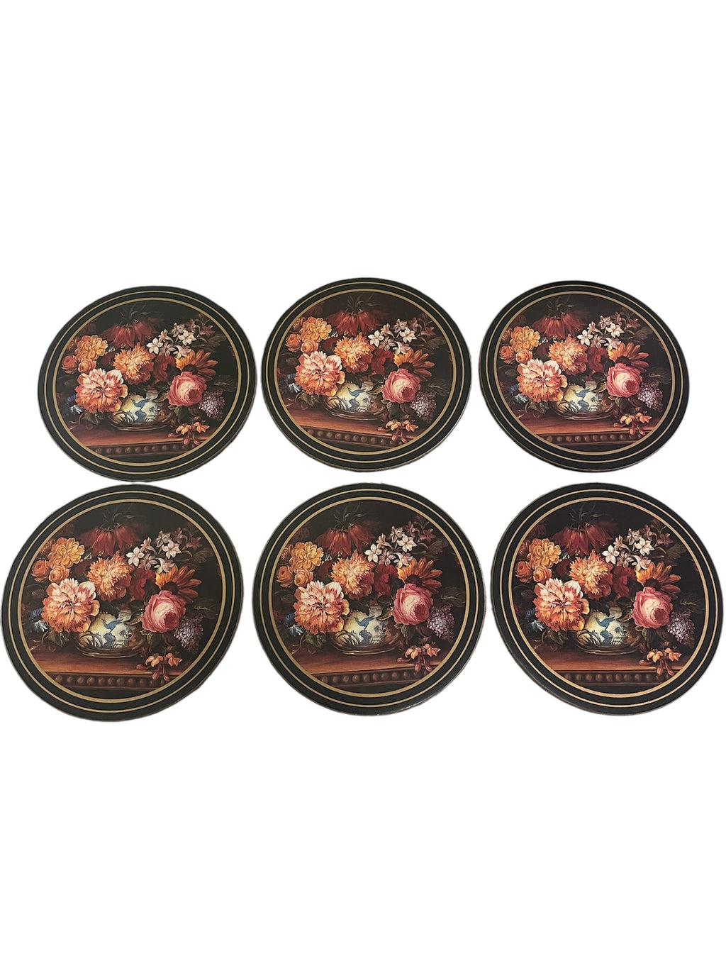 Vintage Pimpernel “Flemish Flowers” ROUND Drink Coasters