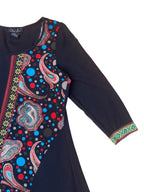 Bold pattern asymmetric mini dress/top