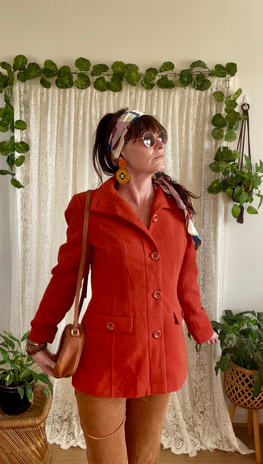 Burnt Orange Vintage Style Blazer