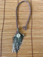 Feather & Hemp Hair Extension - Tawny Frogmouth/Spiral