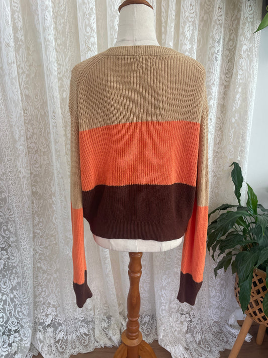 Loose fit retro colour sweater