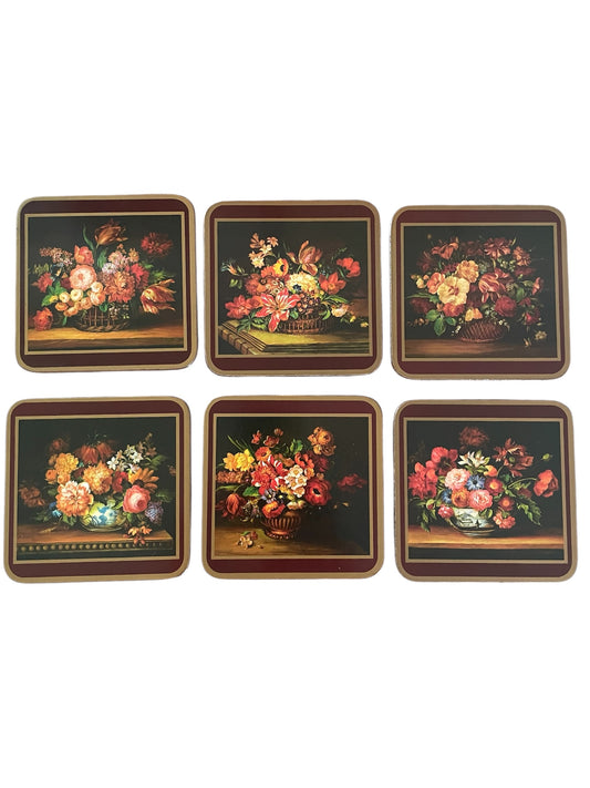 Vintage Pimpernel “Flemish Flowers” SQUARE Drink Coasters