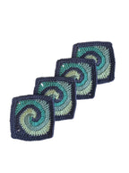 Crochet coasters Set of 4 - Blue Swirl