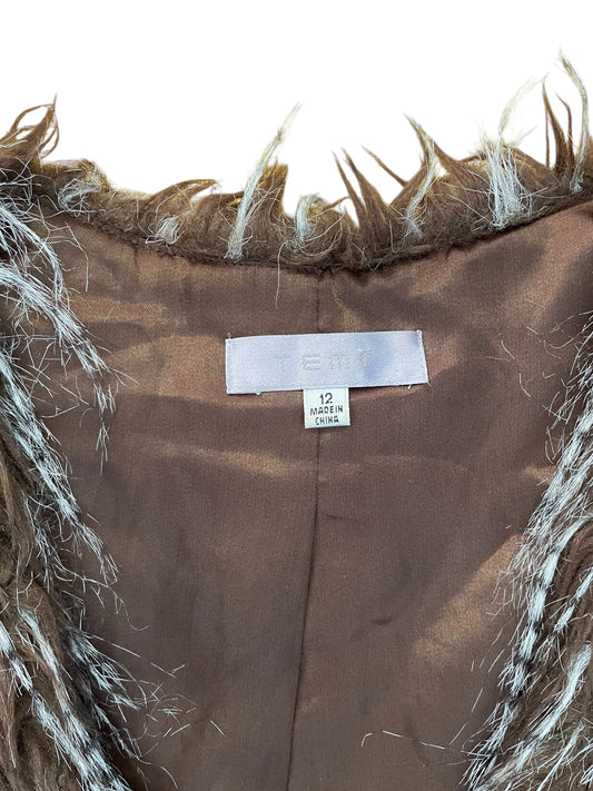 Faux Fur Brown Cropped Vest - Sz 12