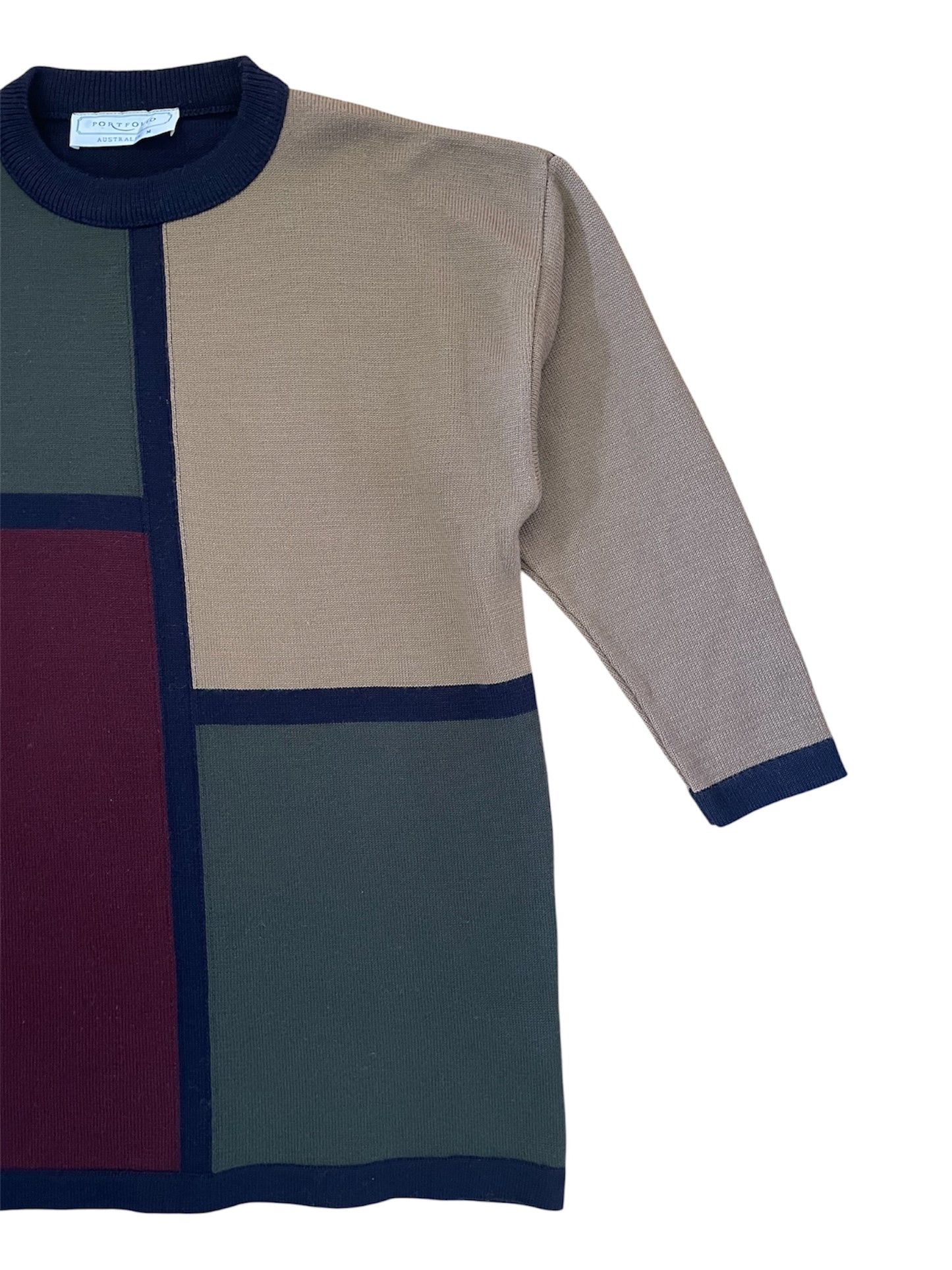 Colour Block Vintage 90s Knit Jumper