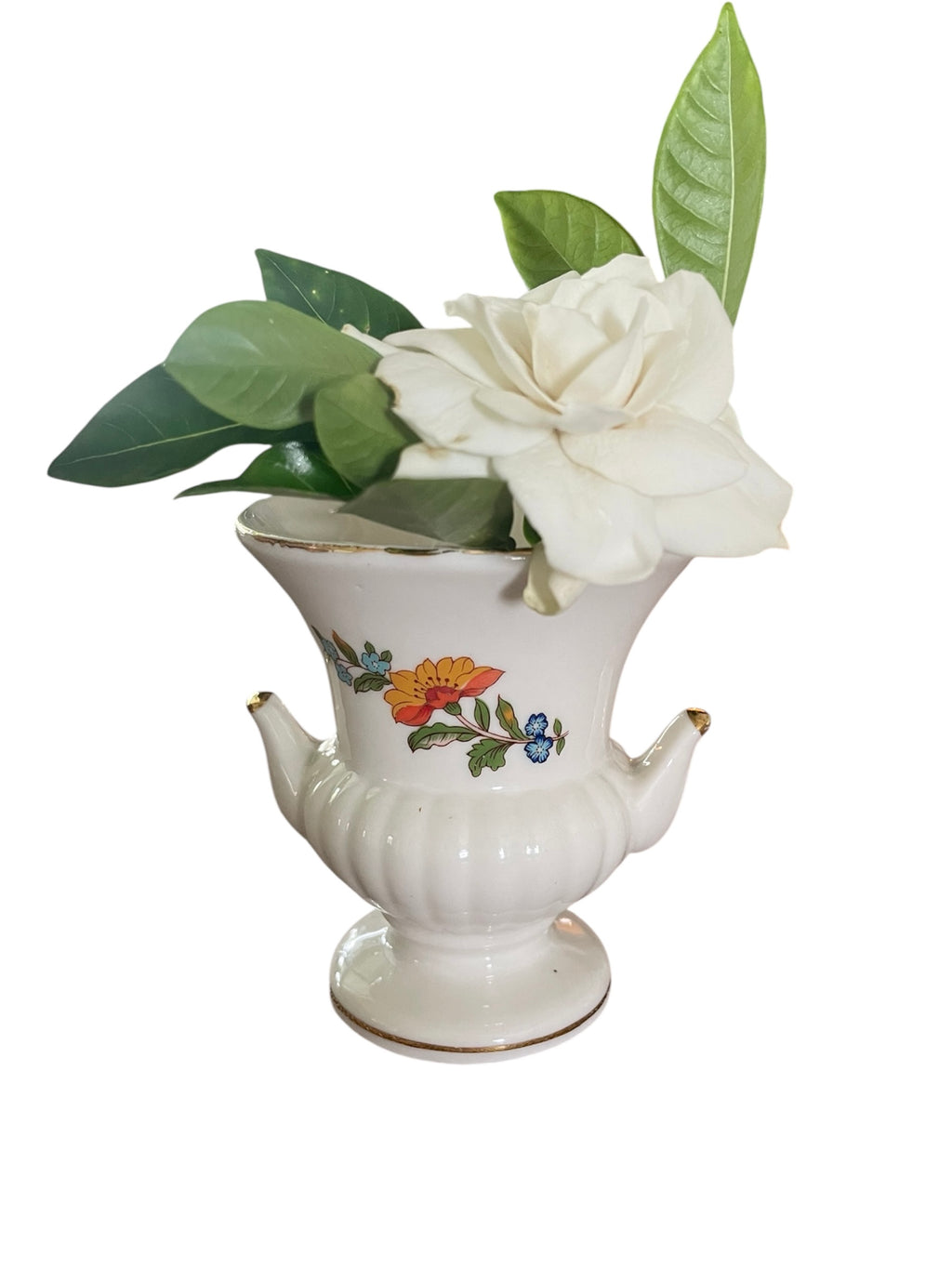 Small Floral and Butteryfly motif Urn shaped vase
