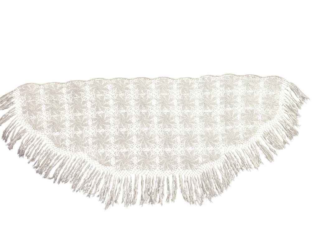 PL cream crochet vintage shawl
