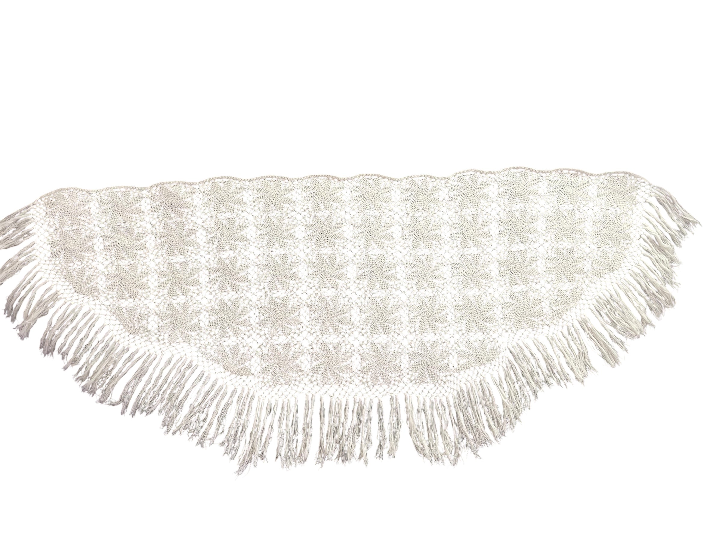 PL cream crochet vintage shawl