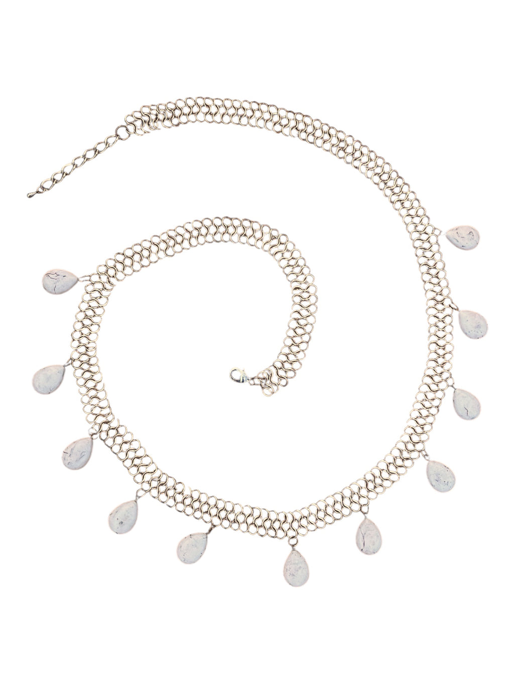 Gold Tone Belly Belt with Howlite Drops