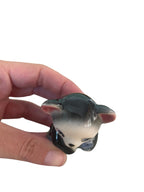 Ceramic Vintage Mini Panda with Fish Figurine Kitsch Japan