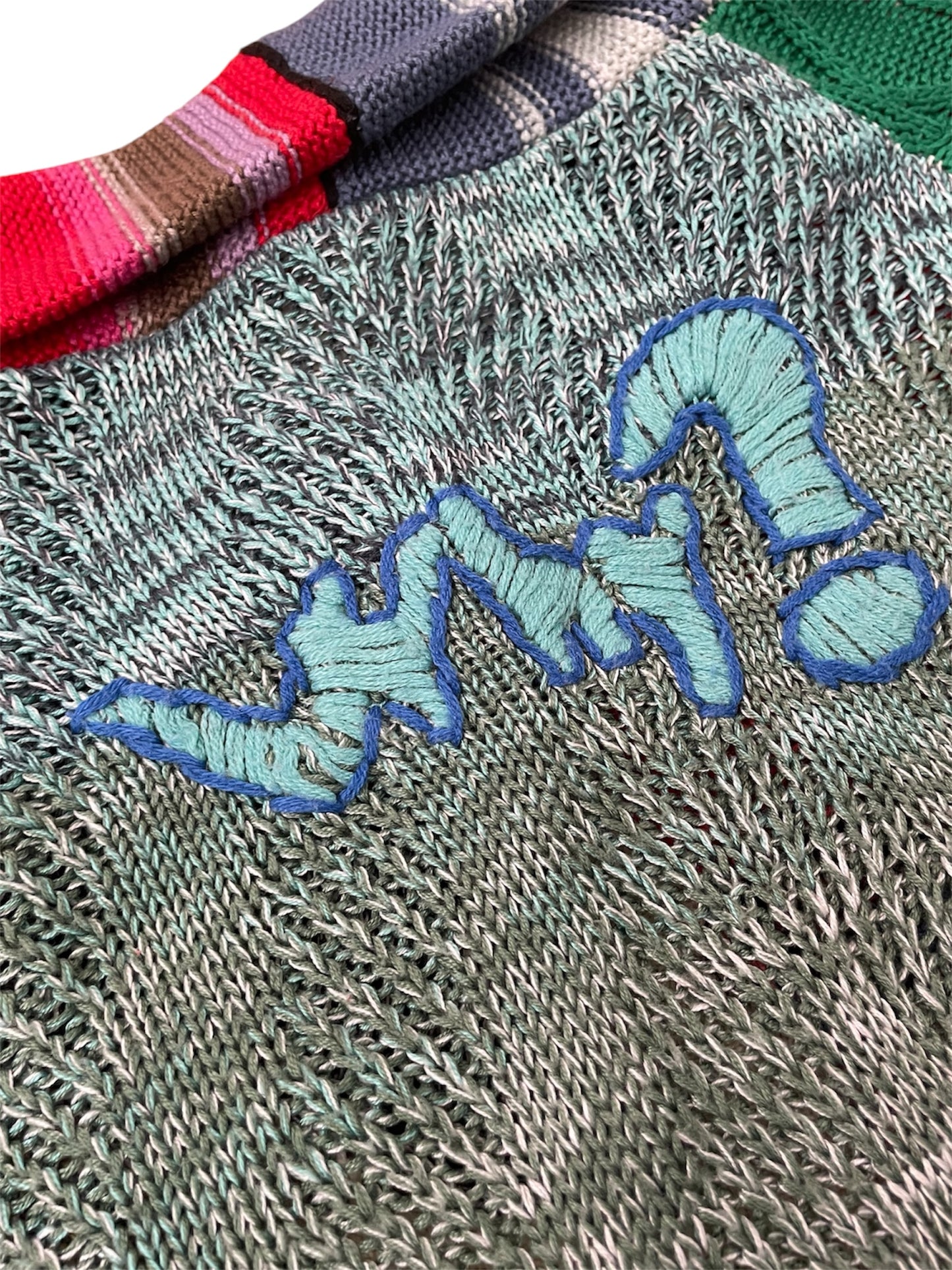 Multicolour Zip up Asymmetrical Cardigan - Sz XL