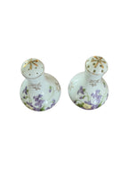 Vintage Porcelain Salt & Pepper Shakeds with violet flower motifs