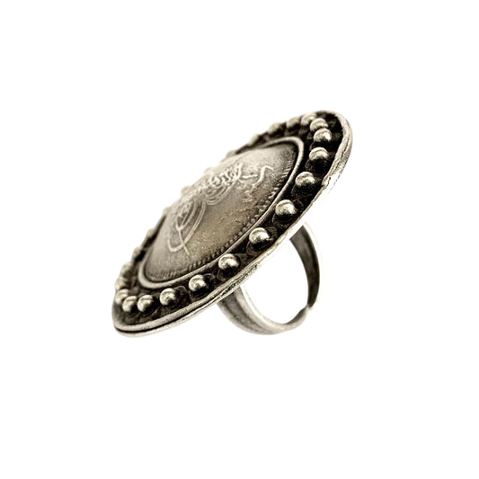 Large circle turkish adjustable chunky ring
