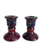 Y2K Gothic Purple Heart Candlestick Holders