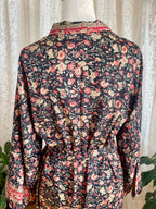 Tree Of Life Floral Wrap Kimono Dress / Robe
